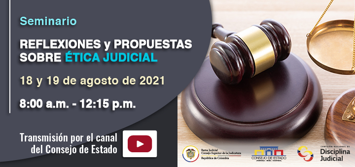 Invitación a participar en el seminario "Reflexiones y propuestas sobre ética judicial"