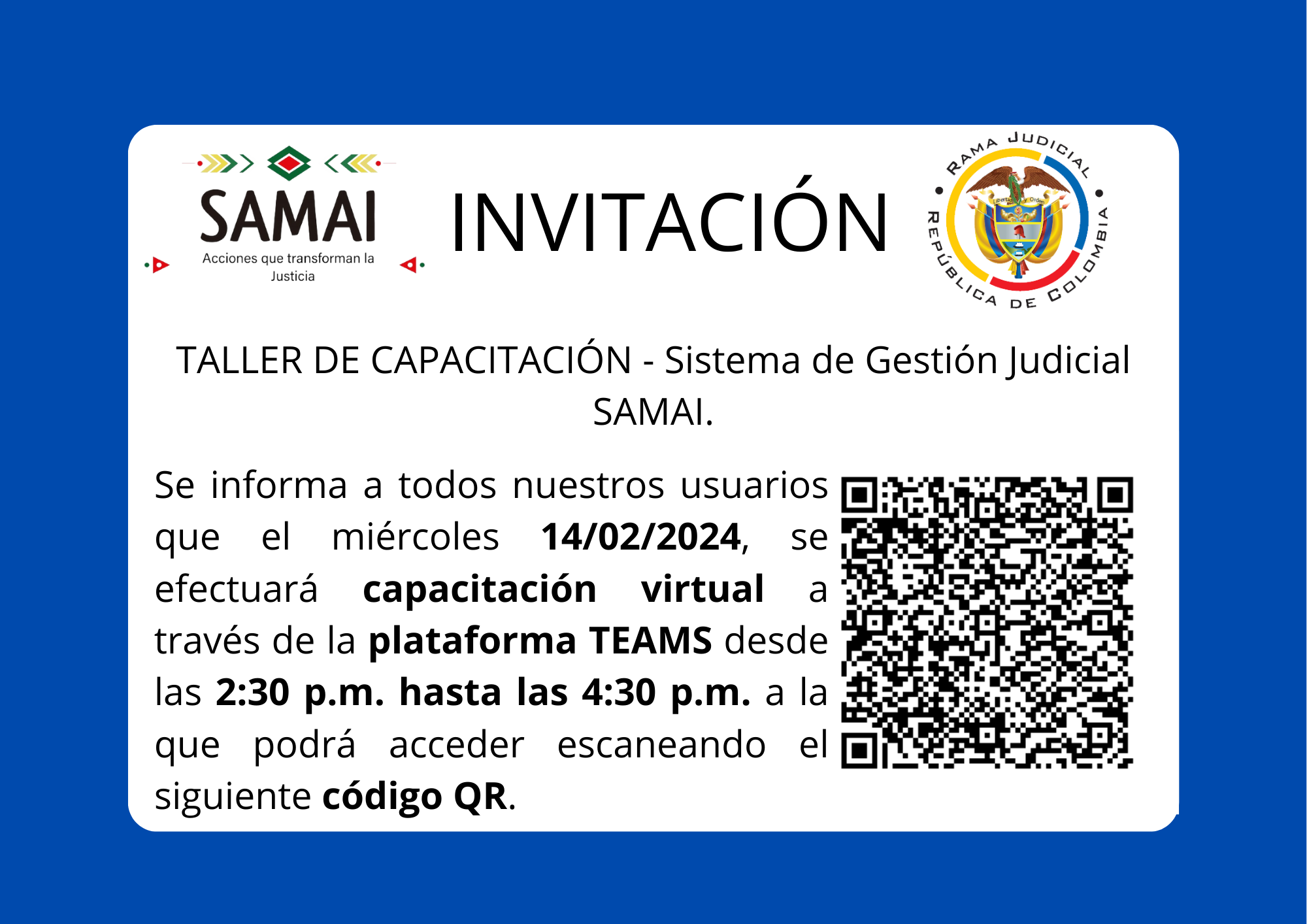 TALLER DE CAPACITACIÓN - Sistema de Gestión Judicial SAMAI