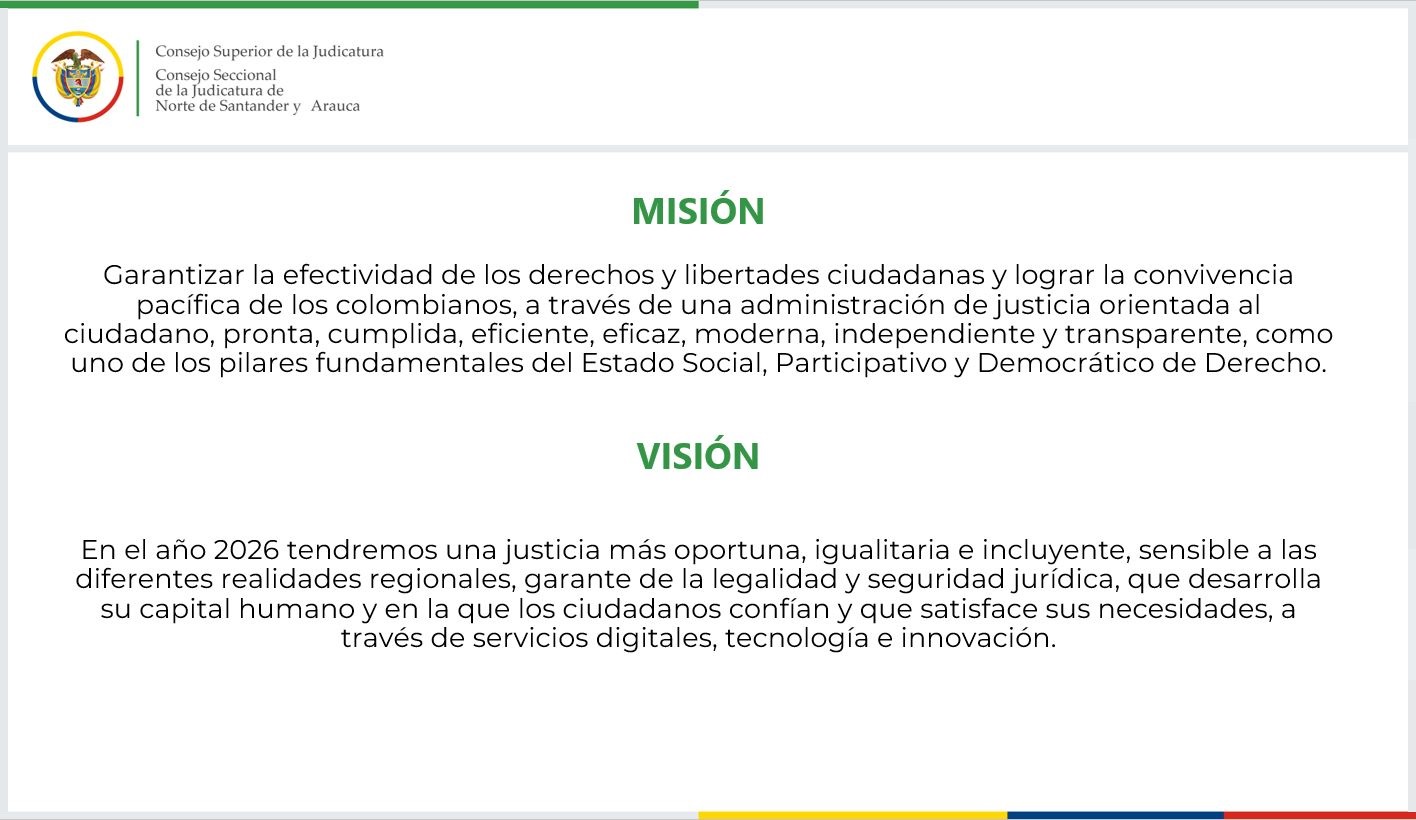 Misión y Visión del Consejo seccional de la Judicatura de Norte de Santander
